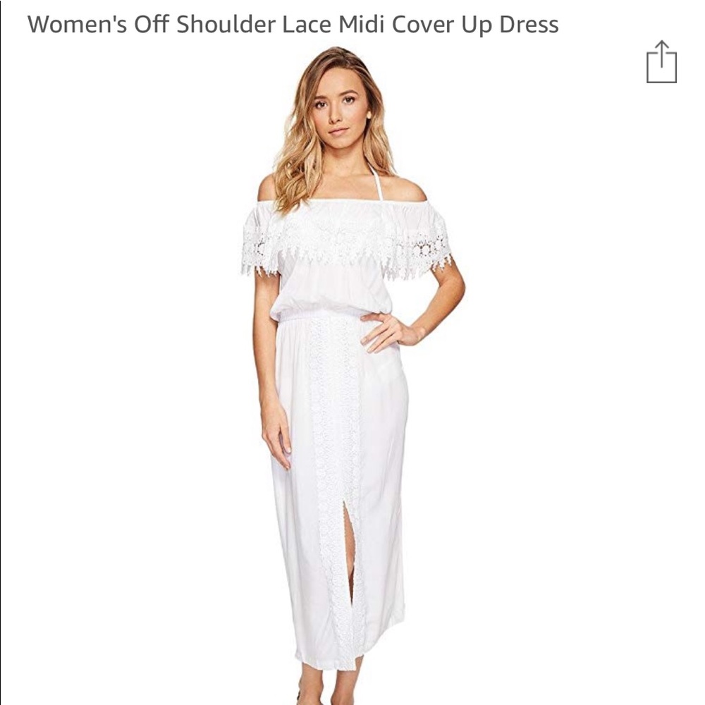 La Blanca Off the Shoulder White Dress